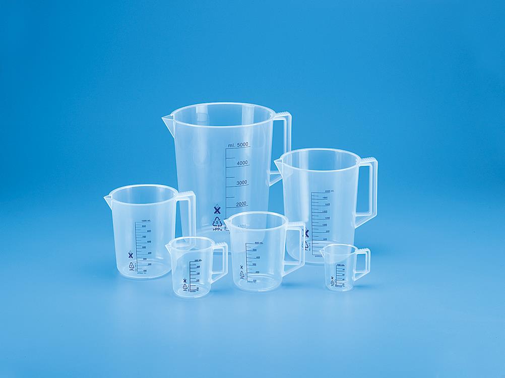 Cole-Parmer AO-61000-30 Polypropylene Graduated Low-Form Beaker with Handle 1000 mL 