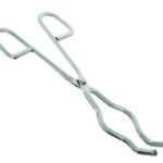 CRUCIBLE TONGS WITH BOW, BLACKENED STEEL  15CM LENGTH
