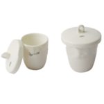 CRUCIBLE PORCELAINE GLAZED HIGH WALL WITH LID 15 ML